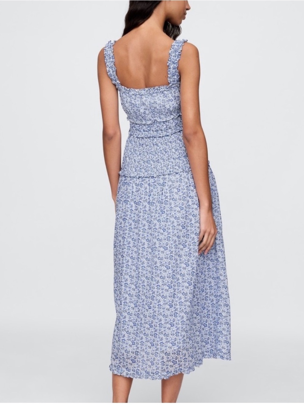 GAP x DOÊN Blue and White Floral Maxi Dress - Picture 2 of 3